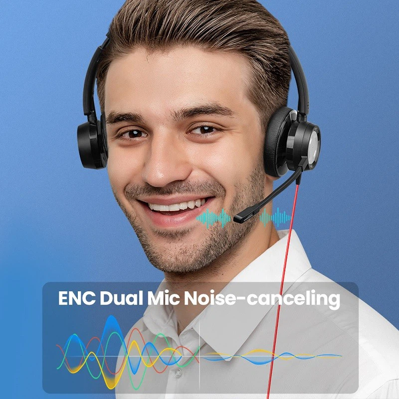 USB Noise Cancelling Headset With Phone Answer Button